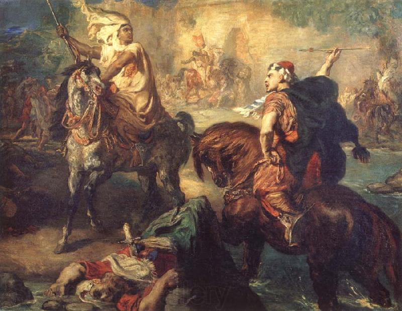 Theodore Chasseriau Arab Chiefs Challenging Each other to Single Combat